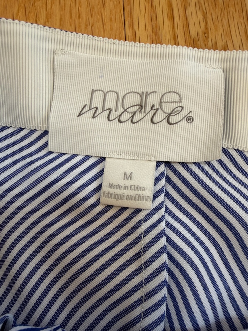 Anthropologie Mare Mare Blue medium Striped Ruffle Wrap asymmetrical Skirt. - Picture 2 of 9